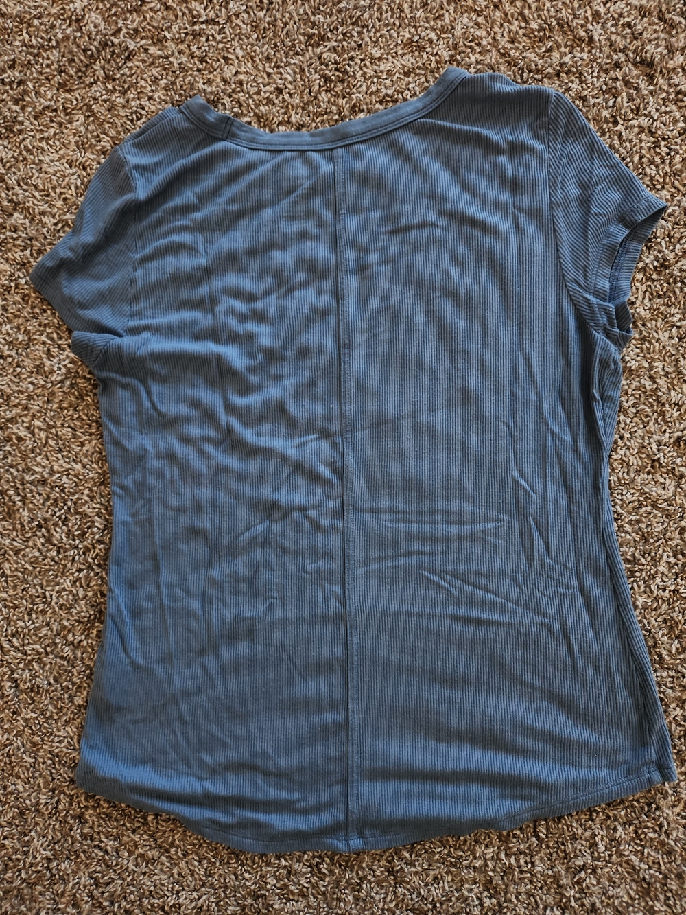 American Eagle Blue Ribbed Short Sleeve Tee - Picture 2 of 3